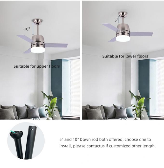 Lumière menée industrielle d'intérieur décorative de fan de plafond de lames de haute qualité du fer 32Inch 3