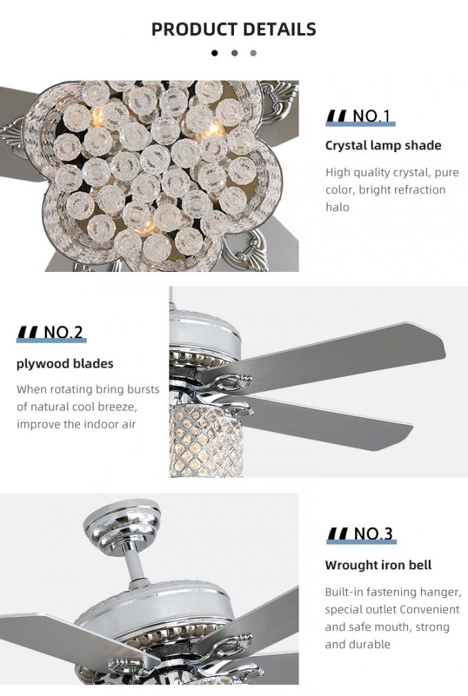 Fan de plafond menée par restaurant à la maison décoratif chaud de lames du fer 5 de vente avec la lumière