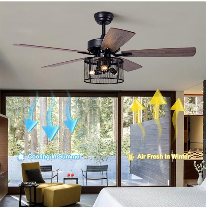 Fan de plafond 5 menée grand par contreplaqué de moteur à courant alternatif de C.C d'hôtel de Ministère de l'Intérieur de décor d'économie de puissance avec la lumière