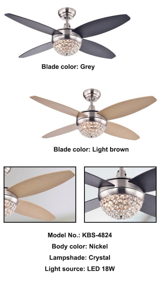 Le style antique ne bronzent aucune fan de plafond décorative de lustre d'abat-jour en verre de bruit